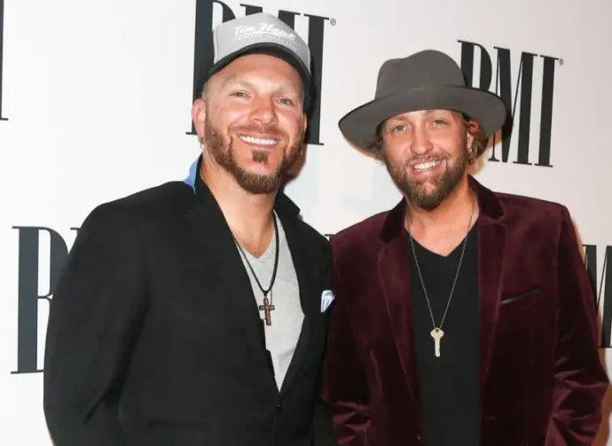 Chris Lucas (L) and Preston Brust of Locash attend the 63rd annual BMI Country awards at BMI on November 3^ 2015 in Nashville^ Tennessee.