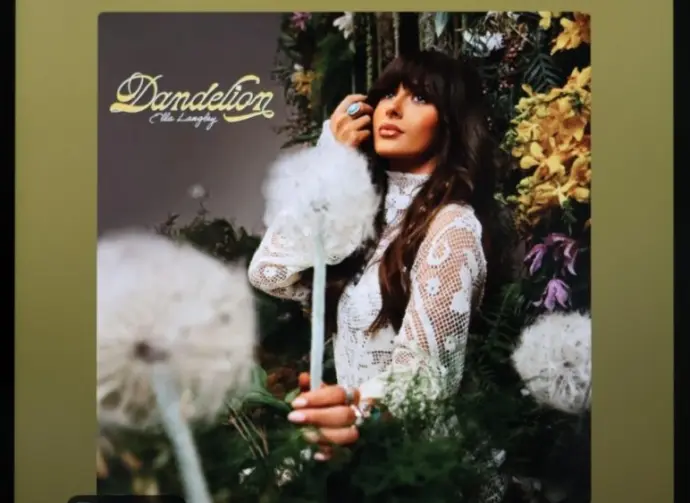 The image displays an Apple iPad running the Spotify app^ which shows the song "Be Her" by country artist Ella Langley from her album Dandelion.