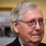 US Senate Minority Leader Mitch McConnell (Republican of Kentucky) speaks with reporters in his office in the US Capitol. Washington^ DC US - Nov 15^ 2022