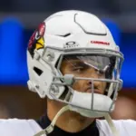 Arizona Cardinals wide receiver Michael Wilson (14) warms up before an NFL football game against the Los Angeles Rams at SoFi Stadium^ in Inglewood^ Calif. on Sunday January 4^ 2026.