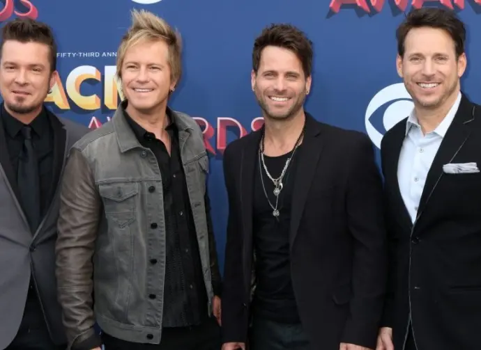 Barry Knox^ Josh McSwain^ Matt Thomas^ Scott Thomas^ Parmalee at the Academy of Country Music Awards 2018 at MGM Grand Garden Arena on April 15^ 2018 in Las Vegas^ NV