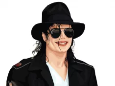 Art Michael Jackson style pop art musician / glasses black fashion potrait design template