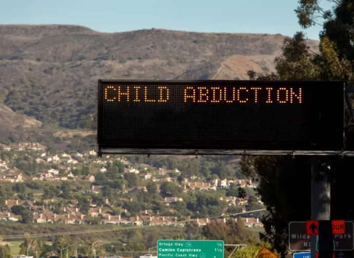 Freeway Sign advising of a child abduction