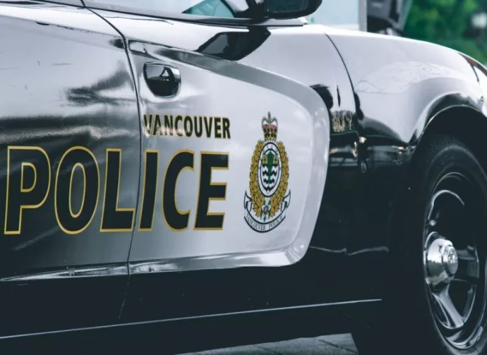 Close up View of police car "Vancouver Police" in Coal Harbour. Vancouver^ Canada - December 1^ 2019