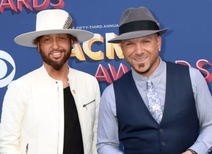 Preston Brust^ Chris Lucas^ LOCASH at the Academy of Country Music Awards 2018 at MGM Grand Garden Arena on April 15^ 2018 in Las Vegas^ NV