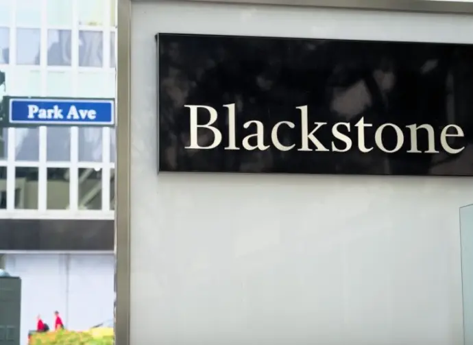 Blackstone Inc.^ American alternative investment management company's sign at corporate headquarters at 345 Park Avenue^ New York City. New York^ NY - September 17^ 2023