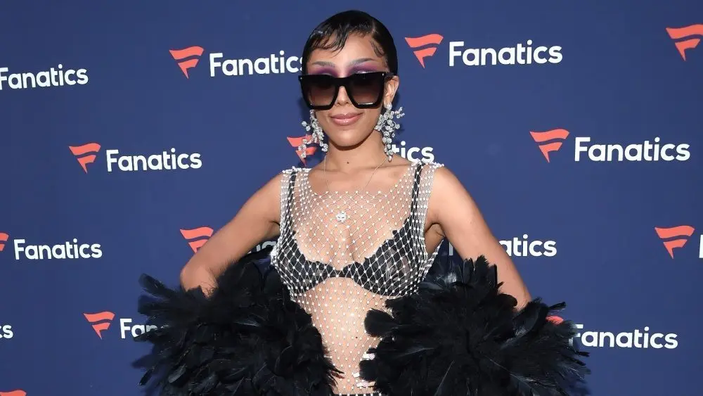Doja Cat arrives for Michael Rubin's 2022 Fanatics Super Bowl Party on February 12^ 2022 in Culver City^ CA