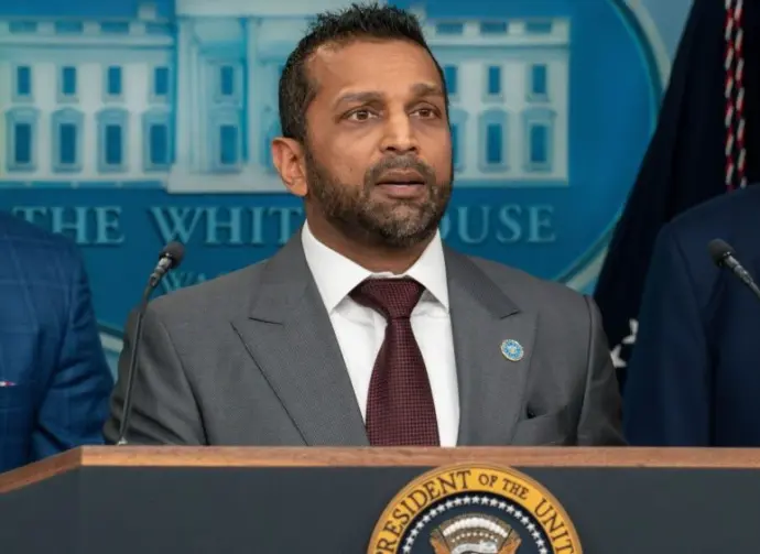 FBI Director Kash Patel Speaks during President Donald Trump press briefing. Washington DC^ United States^ August 11 2025