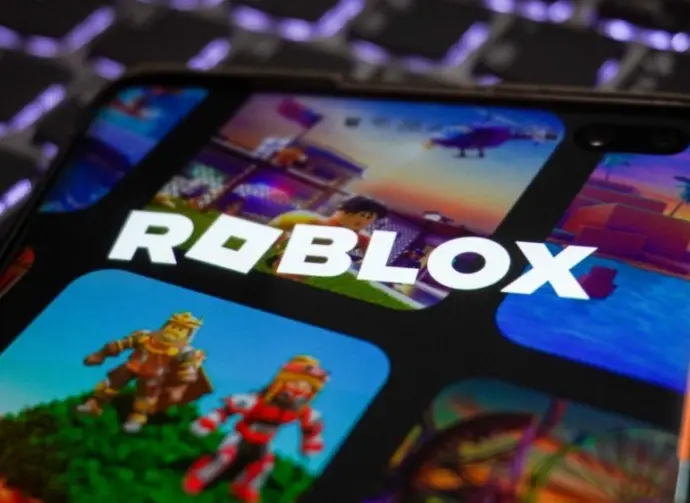 Roblox game application displayed on mobile device