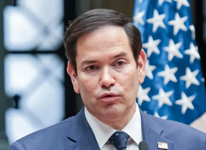 Secretary of State Marco Rubio speaks at a press conference after meeting with President Bernardo Arevalo. Guatemala City^ Guatemala. 02-05-25