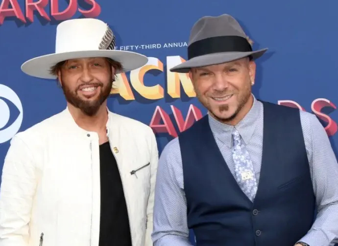 Preston Brust^ Chris Lucas^ LOCASH at the Academy of Country Music Awards 2018 at MGM Grand Garden Arena on April 15^ 2018 in Las Vegas^ NV