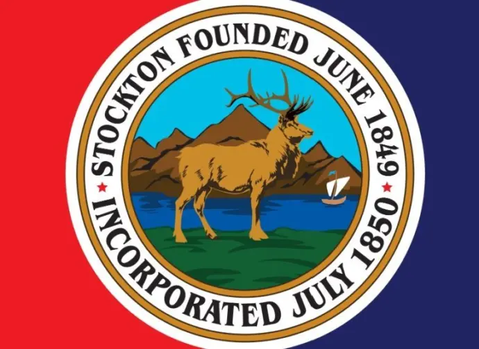 Stockton California flag vector illustration