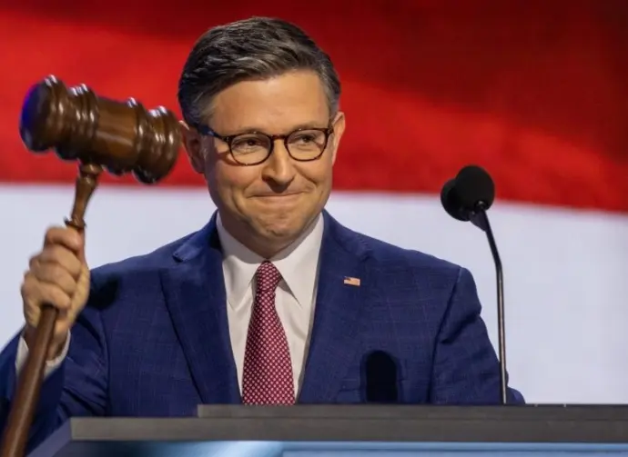 Speaker of the House Mike Johnson (R-LA) at the Republican National Convention. Milwaukee^ Wisconsin - July 15^ 2024