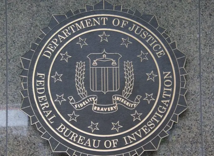 F.B.I. seal of the Department of Justice/Federal Bureau of Investigation located outside the J. Edgar Hoover F.B.I. Building in downtown Washington^ DC
