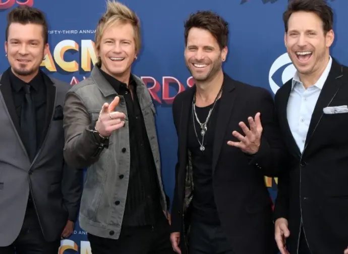 Barry Knox^ Josh McSwain^ Matt Thomas^ Scott Thomas^ Parmalee at the Academy of Country Music Awards 2018 at MGM Grand Garden Arena on April 15^ 2018 in Las Vegas^ NV