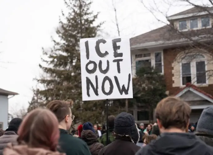 Community in Minneapolis gather to peacefully protest against ICE after ICE agent murder a civilian Minneapolis^ Minnesota^ United States 1/7/ 2026