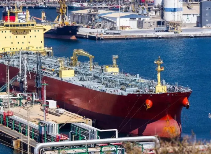 large tankers unloading crude oil