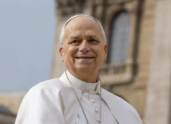 Pope Leo XIV Prevost smiles and waves to the faithful during a general audience in St. Peter's Square. Rome Italy 03 12 2026