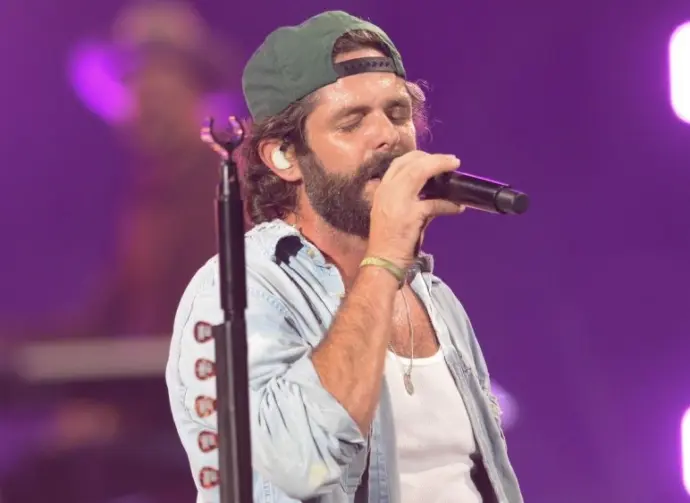 Thomas Rhett performs in West Palm Beach^ Florida on September 4^ 2025. The performance was part of his Better In Boots tour.
