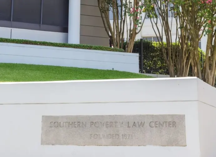 Southern Poverty Law Center: Cornerstone of the controversial and newsworthy Southern Poverty Law Center in downtown Montgomery^ Alabama. MONTGOMERY^ ALABAMA - JULY 22^ 2019