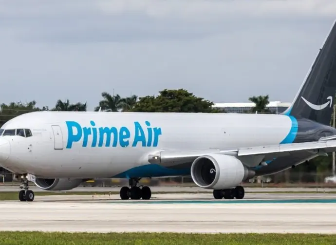 Amazon Prime Air Boeing 767-300ER(BDSF) airplane at Miami airport in the United States. Miami^ United States - November 6^ 2025
