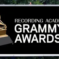 RECORDING ACADEMY^ GRAMMY AWARDS simply known as GRAMMY advertising seen on billboard