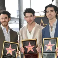 Kevin Jonas^ Nick Jonas and Joe Jonas at the Hollywood Walk of Fame Star ceremony.LOS ANGELES^ CA. January 30^ 2023: