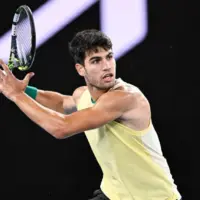 Carlos Alcaraz during the Australian Open AO 2024 Grand Slam tennis tournament on January 24^ 2024 at Melbourne Park in Melbourne^ Australia.