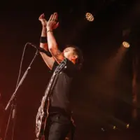 Lead singer and guitarist Tim McIlrath from Rise against perform live at Manchester Academy Uk. Manchester^ United Kingdom^ 22nd November 2022