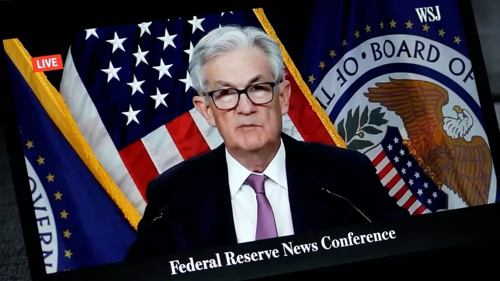 Fed Chair Jerome Powell Talking about Inflation^ Wathing the Video on CNBC Television YouTube Channel^ on a Macbook Pro