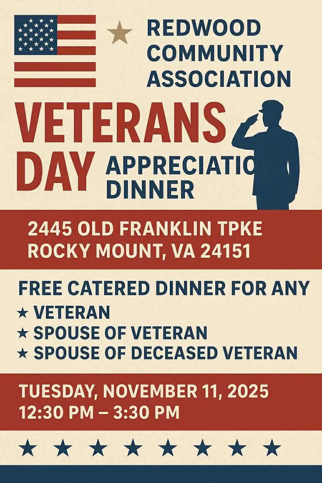 Redwood Community Association – Veterans Day Dinner