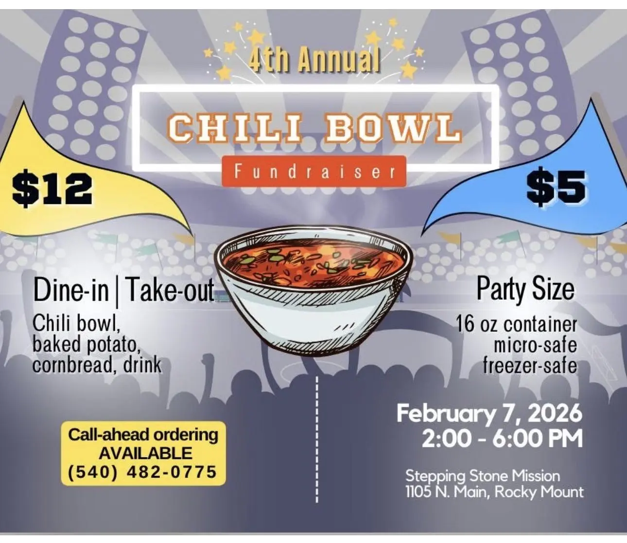 Stepping Stone Misson – Chili Bowl Fundraiser