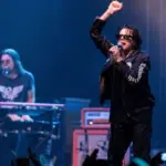 Zagreb Rockfest. The Cult band lead singer Ian Astbury on stage during the Rock Fest in Zagreb^ Croatia ZAGREB^ CROATIA - JUNE 27^ 2017
