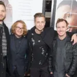 Brent Kutzle^ Drew Brown^ Ryan Tedder^ Eddie Fisher and Zach Filkins of OneRepublic attend Collateral Beauty movie premiere at Frederick Rose Hall Jazz at Lincoln Center New York^ NY - Dec 12. 2016