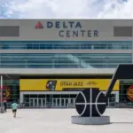 Delta Center in Salt Lake City^ Utah^ USA - June 28^ 2023. The Delta Center is an indoor venue.