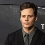 Bill Skarsgard wearing suit by Prada attends 'The Crow' by Lionsgate world premiere at The Village East by Angelika in New York on August 20^ 2024