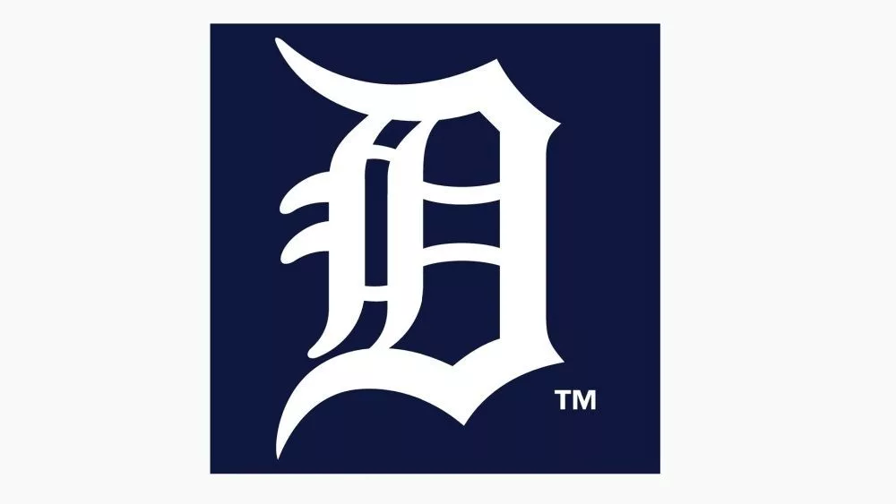 Detroit Tigers editorial vector logo is printed on white paper.