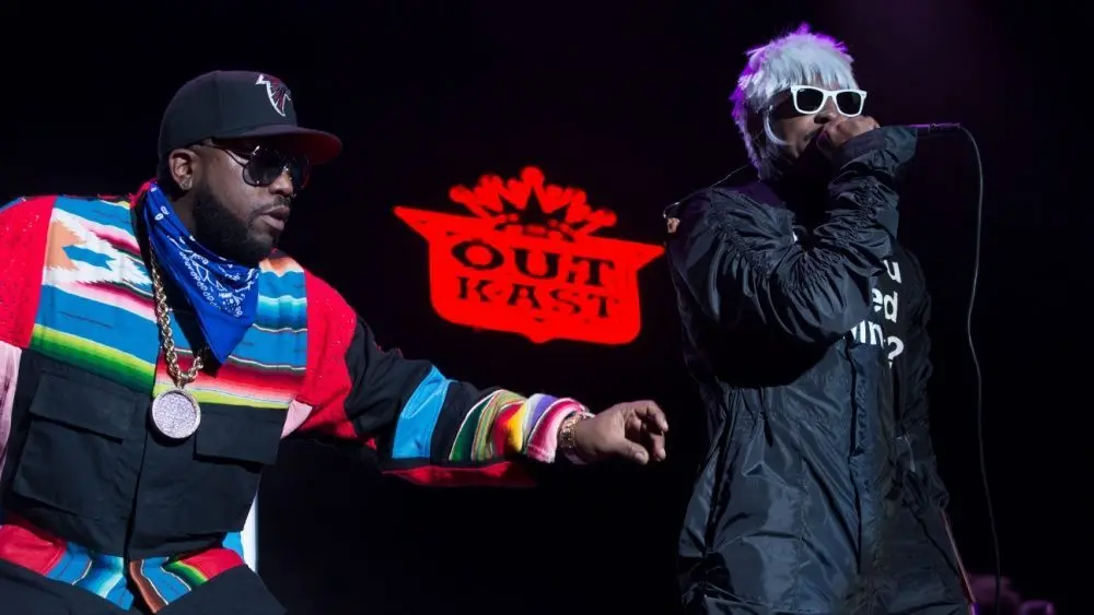 Antwan André Patton aka Big Boi and André Lauren Benjamin aka André 3000 perform as OutKast. San Francisco^ CA/USA: 10/18/14