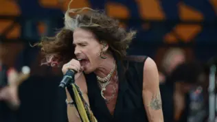 Aerosmith^ with lead singer Steven Tyler^ performs at the 2018 New Orleans Jazz and Heritage Festival. New Orleans^ LA - May 5^ 2018