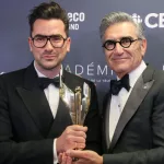 Daniel Levy and Eugene Levy^ Winners of Best Comedy Program or Series for "Schitt's Creek"^ at 2019 Canadian Screen Awards.