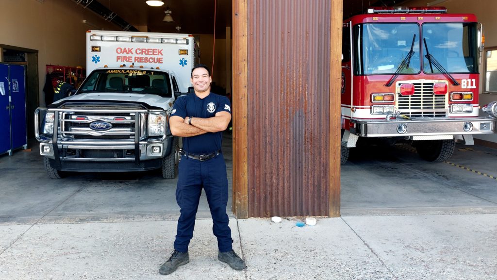 A Routt County firefighter is featured on the Colorado Firefighter