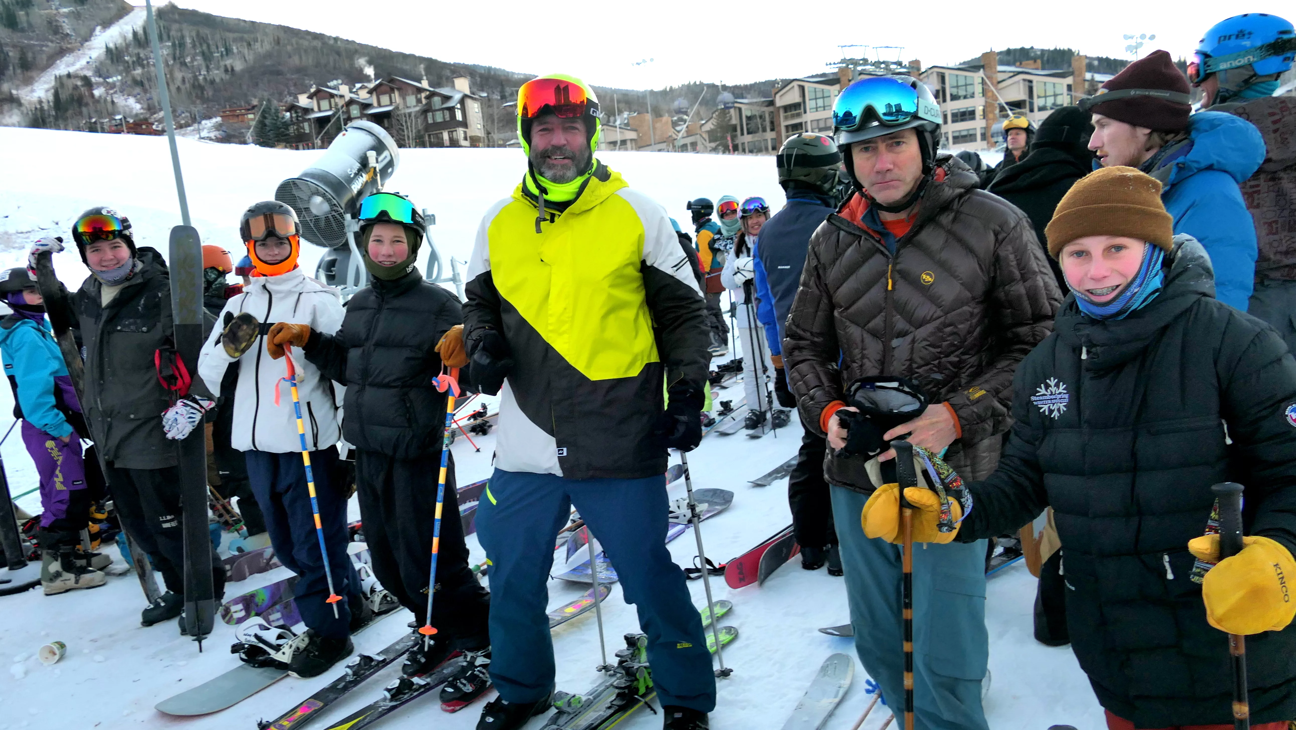 Ethan Maines bikes to the base to be first in line on Opening Day