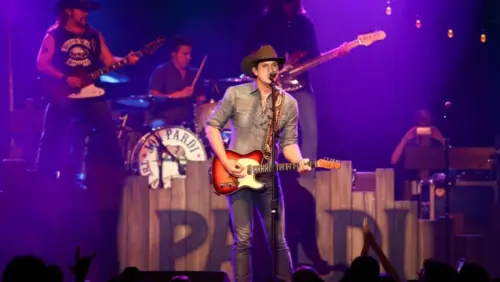 Jon Pardi performs onstage during the "All Time High" tour at the Paramount on January 16^ 2016 in Huntington^ New York.