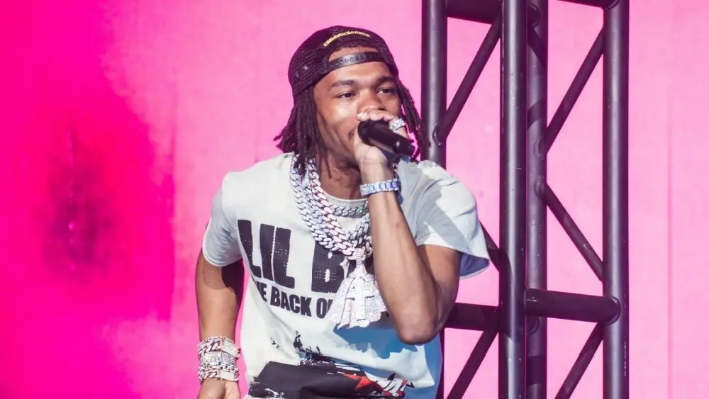 Lil Baby on the Voice Of The Hero tour at DTE Music Theater Clarkston^ Michigan - October 1 2021