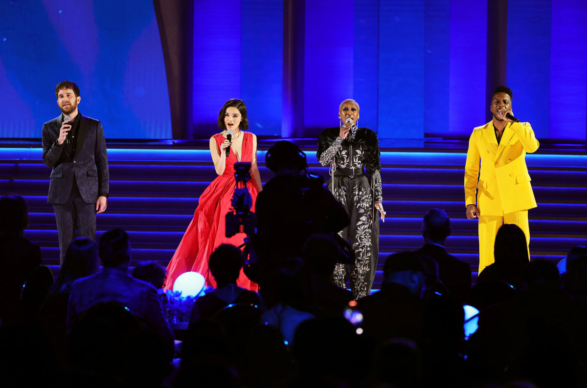 ben-platt-rachel-zeigler-cynthia-erivo-leslie-odom-jr-grammys-2022-billboard-1548