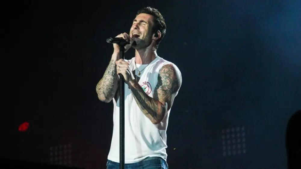 Adam Levine^ frontman of Maroon 5^ on stage of Rock In Rio Festival. RIO DE JANEIRO^ SEPTEMBER 16^ 2017