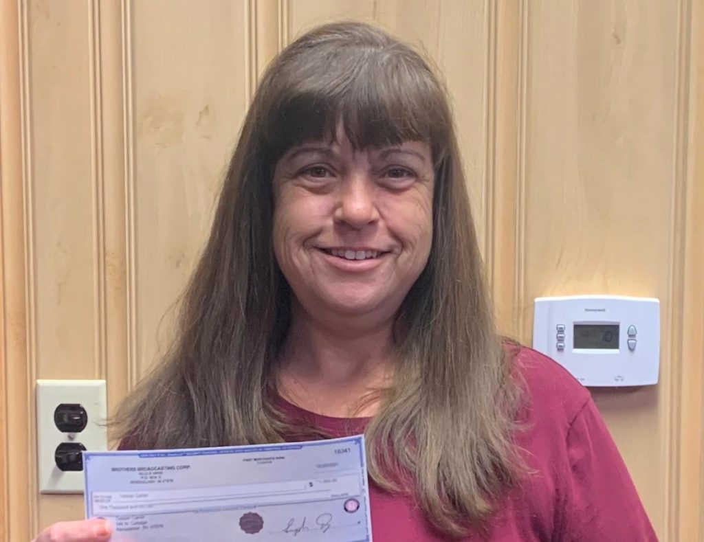 CONGRATULATIONS to Debbie Carter of Rensselaer, she won the $1,000 Holiday Giveaway!!!