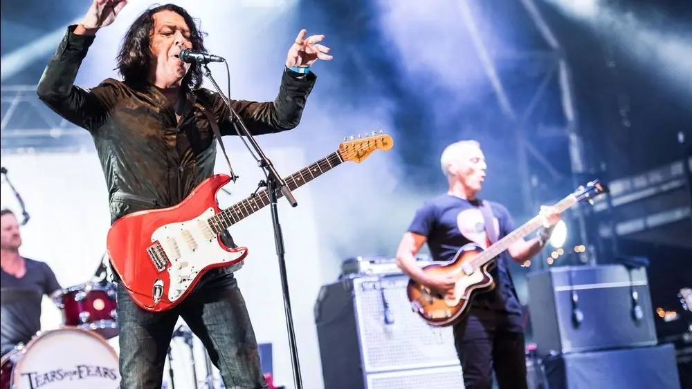 Tears for Fears perform at Camp Bestival^ Lulworth Castle^ Dorset UK on 31 July 2016. Pictured: Roland Orzabal and Curt Smith