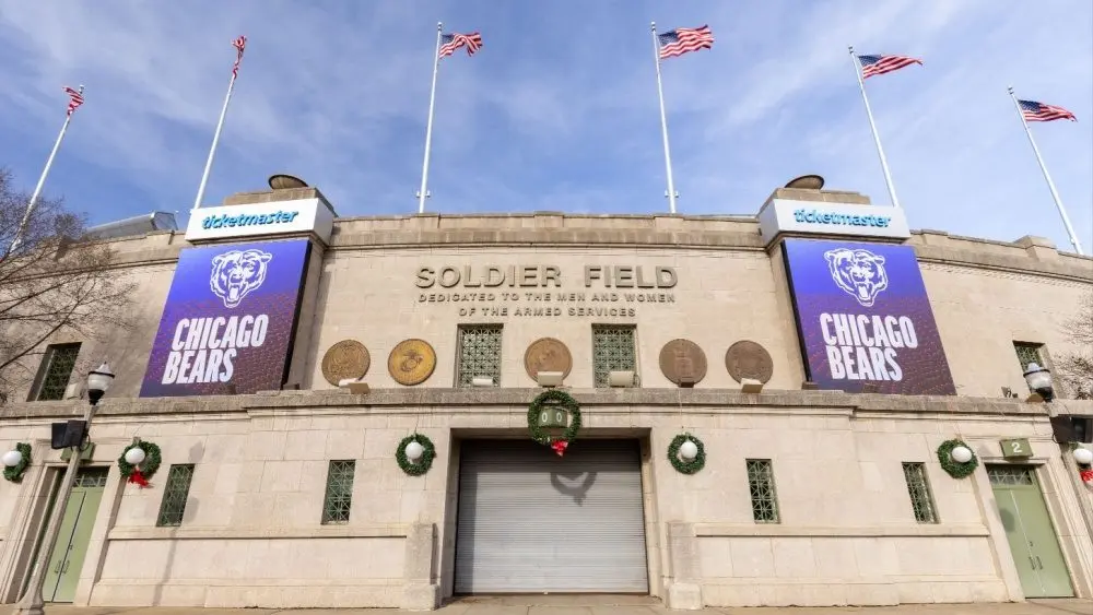 Soldier Field^ located in downtown Chicago^ is home to the NFL Chicago Bears. Chicago^ IL^ USA - December 17^ 2024