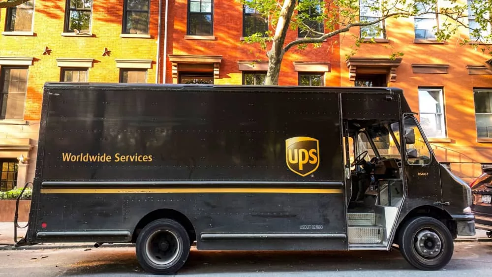 photo of UPS Truck. UPS is one of largest package delivery companies worldwide. 2023-04-20 New York